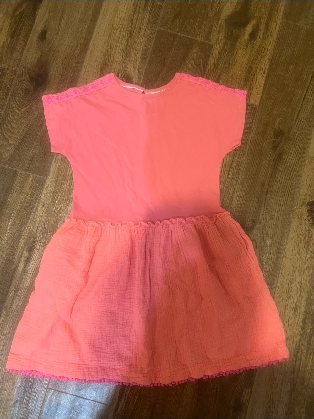 Mini Boden Coral Pink Short Sleeve Cotton Dress